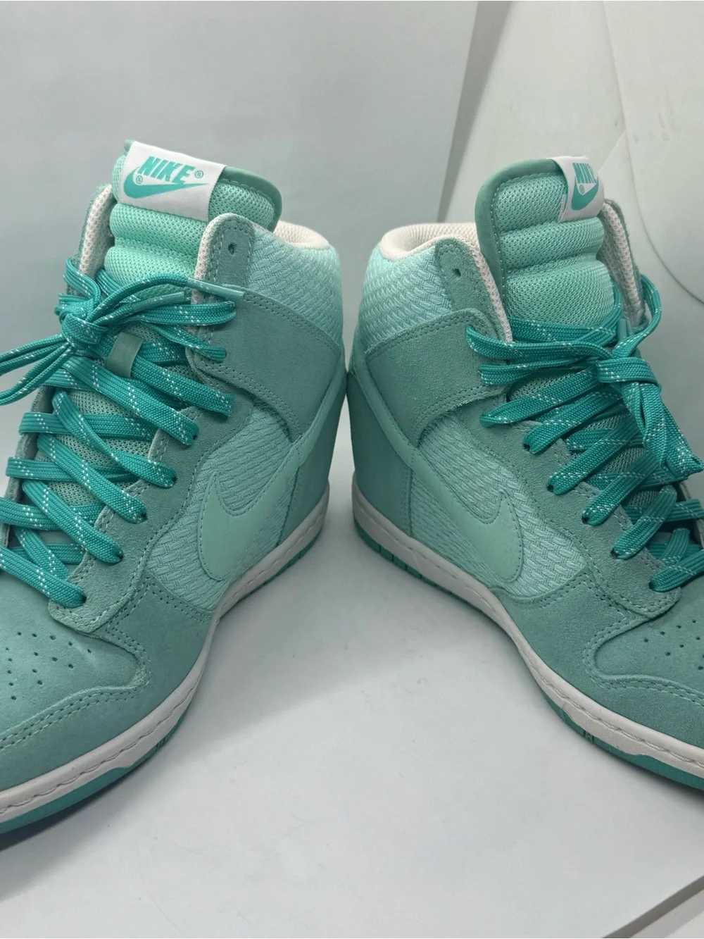 Nike Dunk Sky Hi Artisan Teal Hidden Wedge Sneakers 644877-303 Women's US Size 8 - Picture 4 of 9